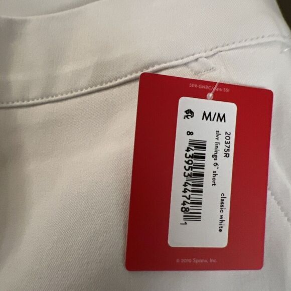 Spanx 20375 Sz Medium On the Go 6" Shorts Classic White Silver Lining Technology - Picture 16 of 16